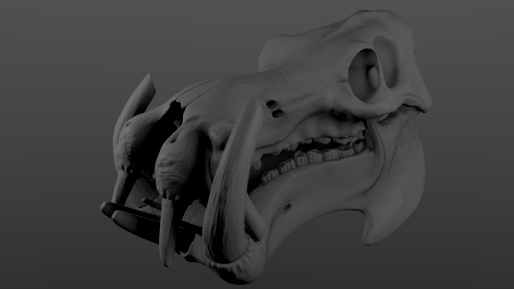 Hippo Skull sculpted preview image 1